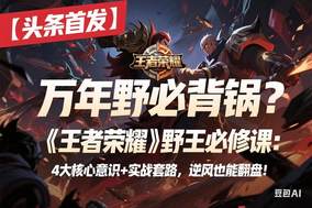 《王者荣耀》野王必修课：四大核心意识+实战套路，逆风也能翻盘